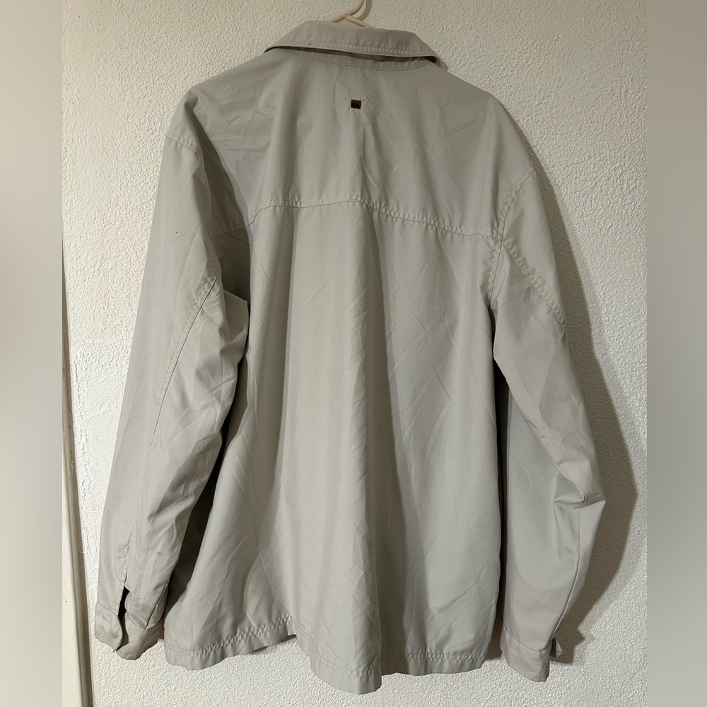 Quicksilver Bomber Jacket Men Cream Harrington Style Full Zip Fold Collar Sz XXL - Picture 3 of 8